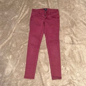 American Eagle maroon colored leggings sz2 reg jegging